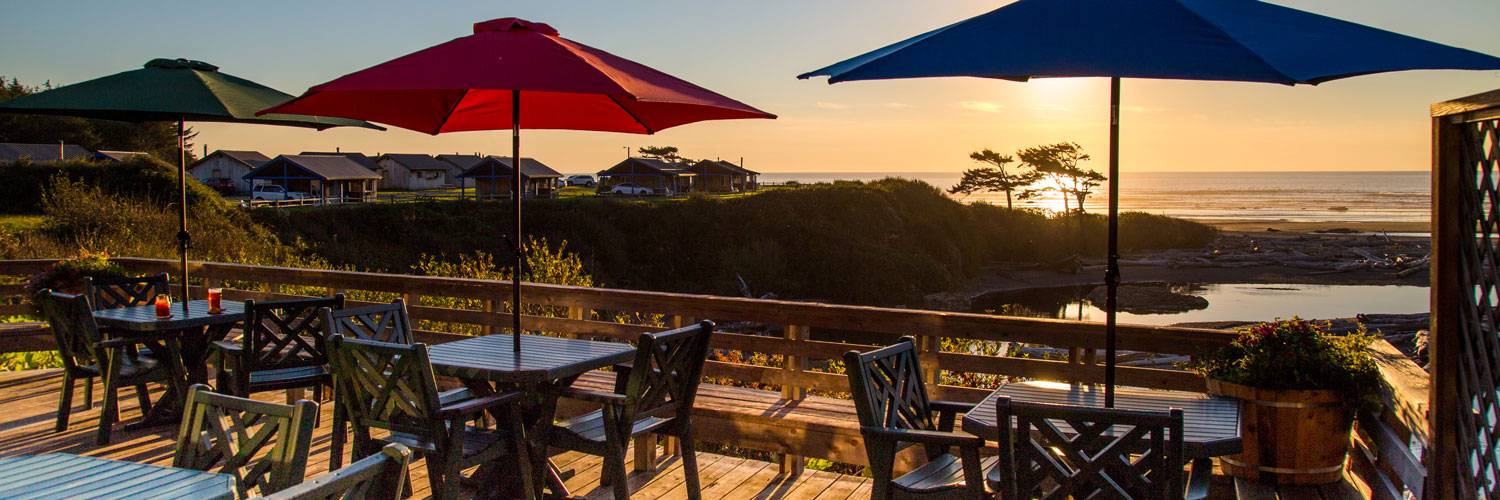 The deck at Creekside Restaurant is a great place to watch sunset over the ocean while enjoying dinner.