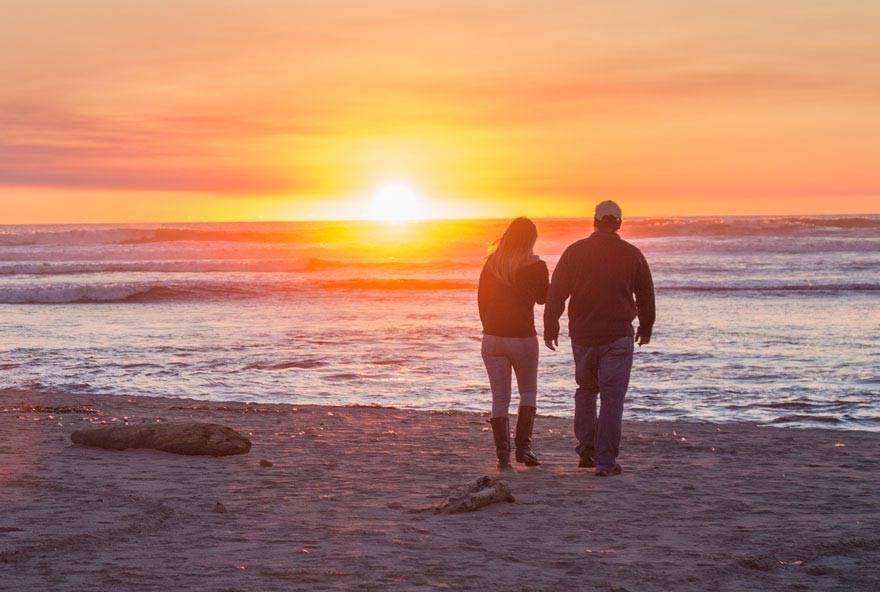 Enjoy simple activities right from Kalaloch Lodge including a beach walk at sunset.