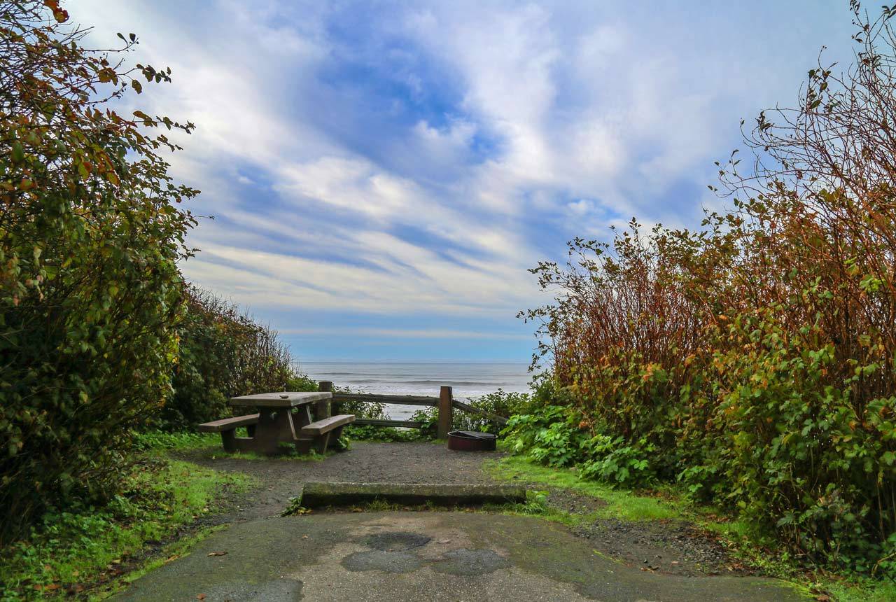 Enjoy a group campsite just a quarter-mile south of Kalaloch's Main Lodge perched on the bluff overlooking the ocean.
