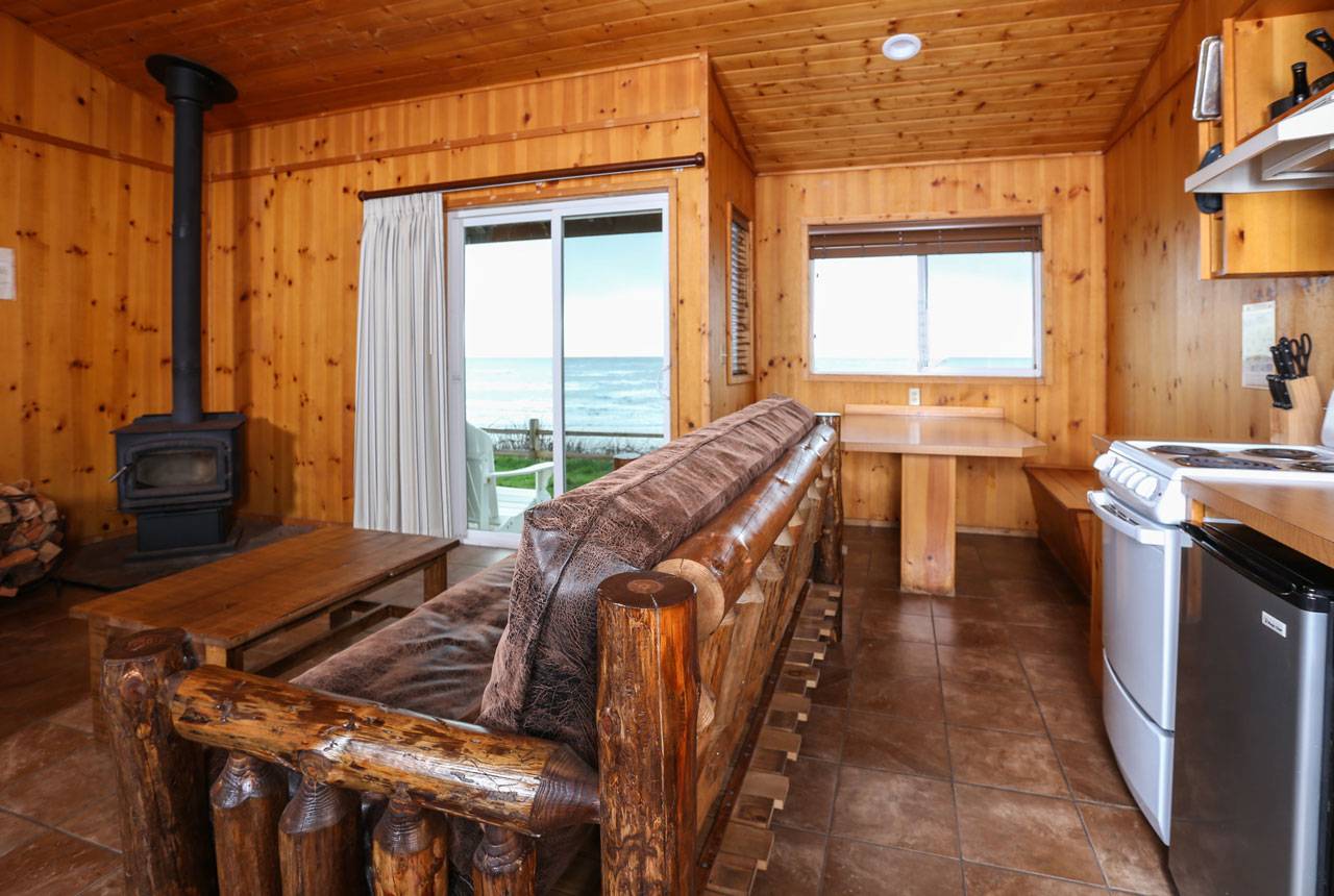 The Bluff Cabins at Kalaloch Lodge provide ocean views from the comfort of your sofa.
