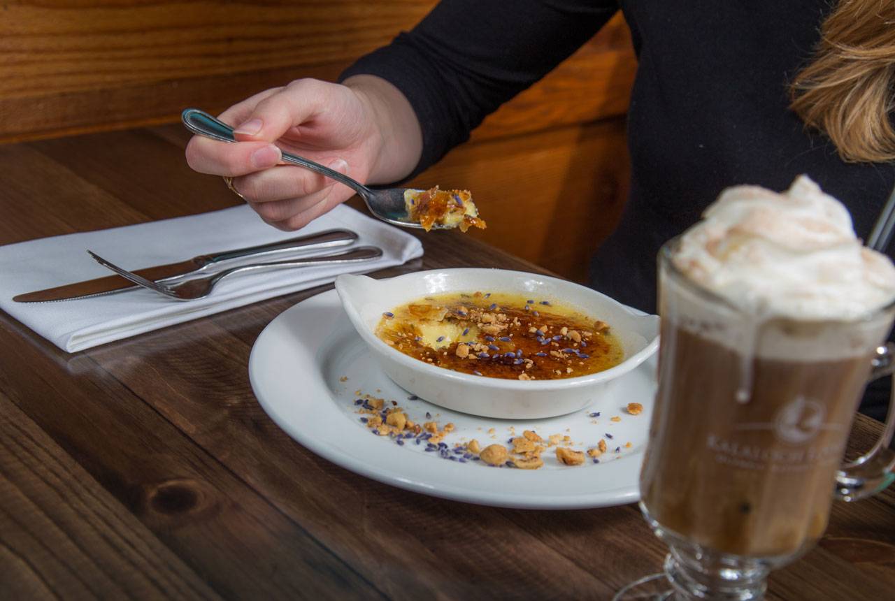 Enjoy a delicious creme brulee at Creekside Restaurant at Kalaloch Lodge.