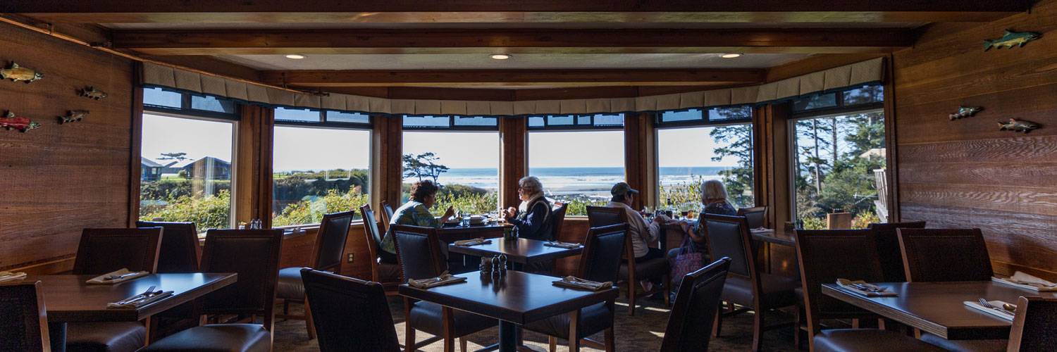 Creekside Restaurant at Kalaloch Lodge serves locally-sourced sustainable meals in a comfortable dining room with magnificent ocean views.