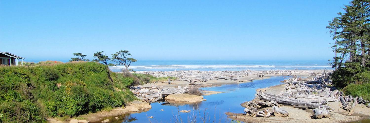 A beautiful view of Kalaloch Creek and the Pacific Ocean