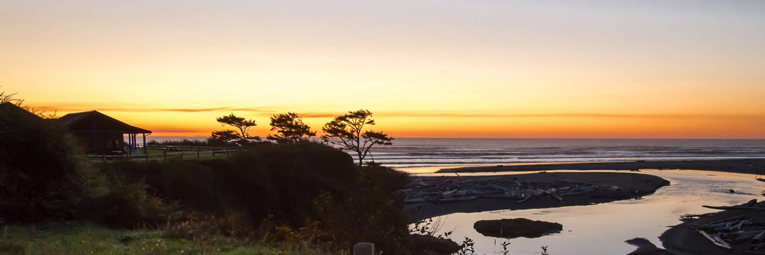 Enjoy a sunset view of Kalaloch Creek and the ocean right from Kalaloch Lodge.