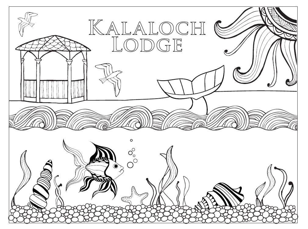 kalaloch kids coloring page with fish and wildlife