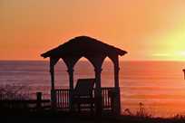 A picturesque Olympic sunset at the Kalaloch Lodge gazebo