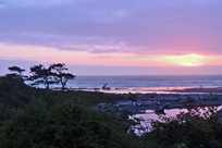 A beautiful purple sunset over the Pacific Ocean at Kalaloch Lodge